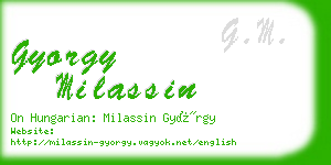 gyorgy milassin business card